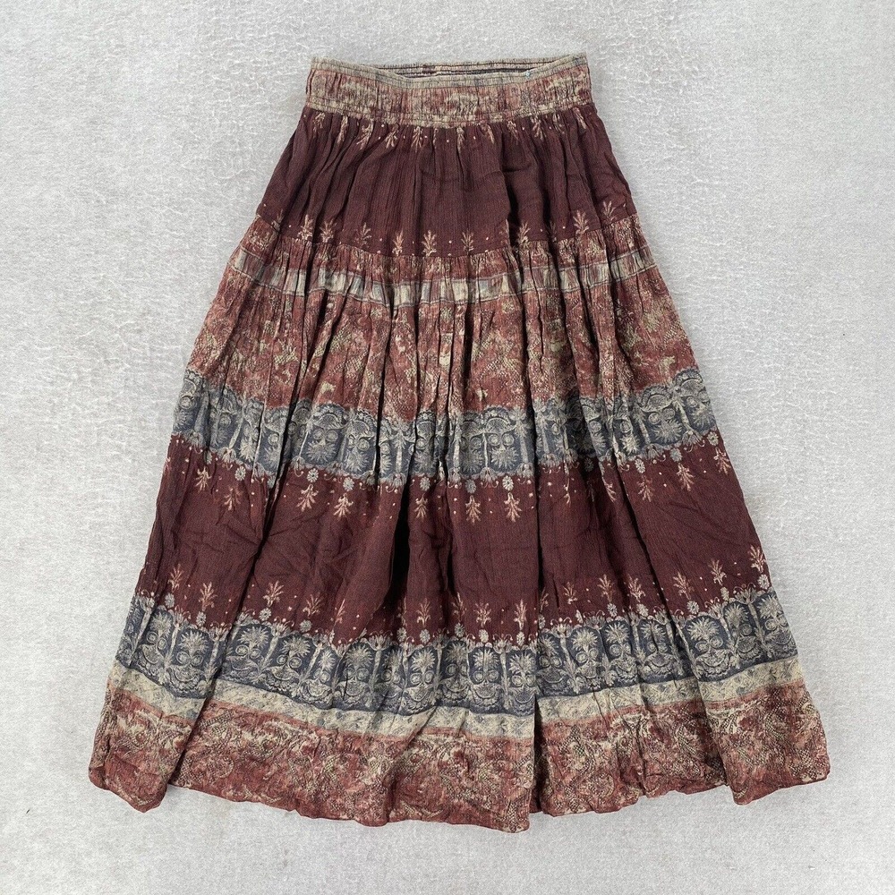Starfire Women Skirt Size 6 Multicolor Geometric Pull On Maxi Rayon Southwestern